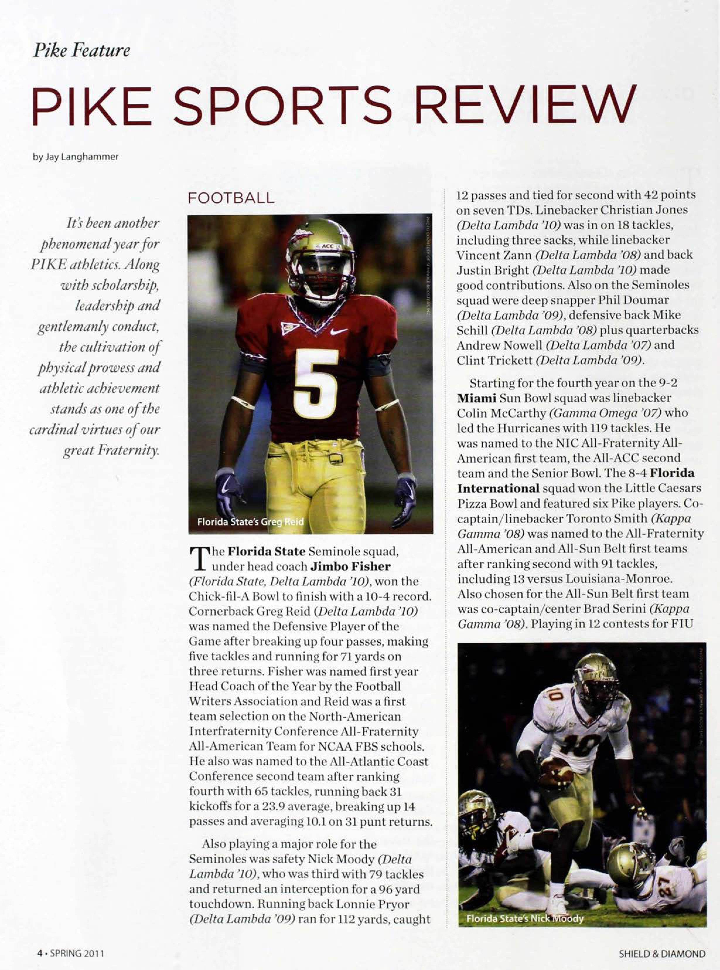 Pike Feature: Pike Sports Review, Spring 2011